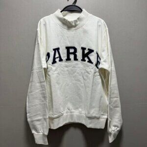 Parke White Sweatshirt with Navy Lettering